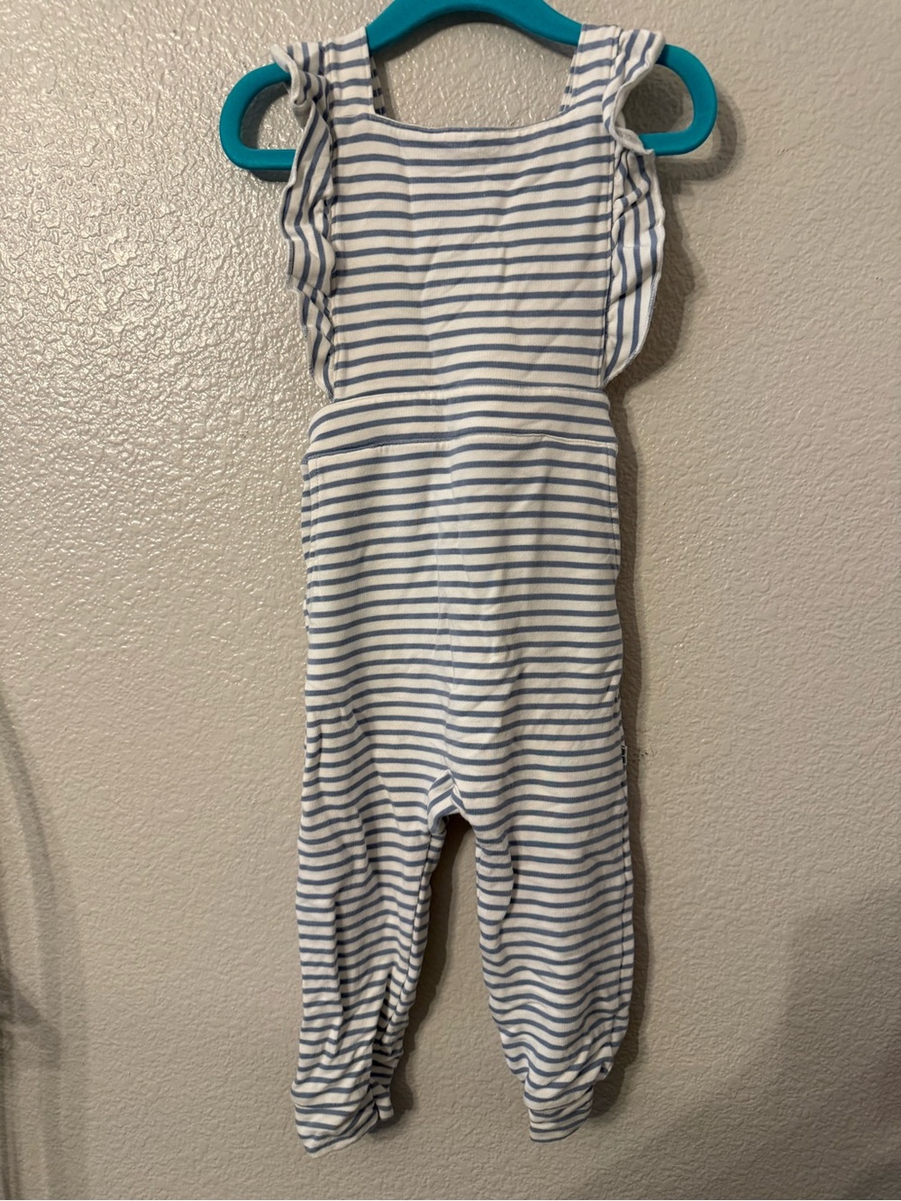 Little Sleepies White and Blue Striped Kids Romper